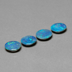 Pedras preciosas de dupleto de opala multicolorido natural de  ct, corte oval, opaco
