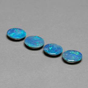 Pedras preciosas de dupleto de opala multicolorido natural de  ct, corte oval, opaco