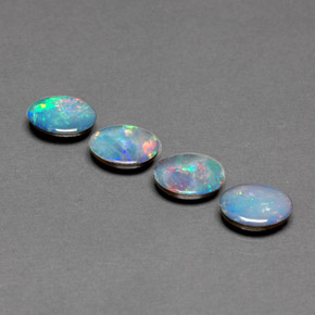 Pedras preciosas de dupleto de opala multicolorido natural de  ct, corte oval, opaco
