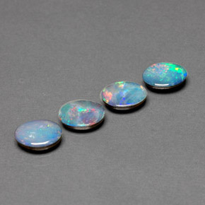 Pedras preciosas de dupleto de opala multicolorido natural de  ct, corte oval, opaco