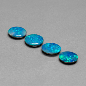 Pedras preciosas de dupleto de opala multicolorido natural de  ct, corte oval, opaco