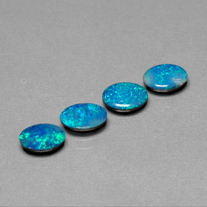 Pedras preciosas de dupleto de opala multicolorido natural de  ct, corte oval, opaco