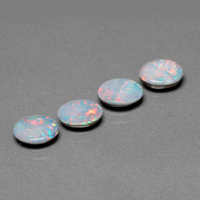 Pedras preciosas de dupleto de opala multicolorido natural de  ct, corte oval, opaco