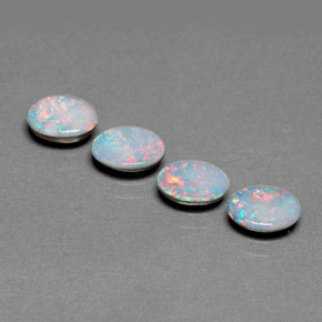Pedras preciosas de dupleto de opala multicolorido natural de  ct, corte oval, opaco