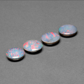 Pedras preciosas de dupleto de opala multicolorido natural de  ct, corte oval, opaco