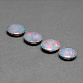 Pedras preciosas de dupleto de opala multicolorido natural de  ct, corte oval, opaco