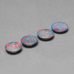 Pedras preciosas de dupleto de opala multicolorido natural de  ct, corte oval, opaco