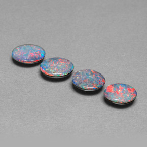 Pedras preciosas de dupleto de opala multicolorido natural de  ct, corte oval, opaco