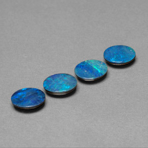 Pedras preciosas de dupleto de opala multicolorido natural de  ct, corte oval, opaco
