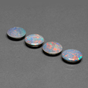 Pedras preciosas de dupleto de opala multicolorido natural de  ct, corte oval, opaco