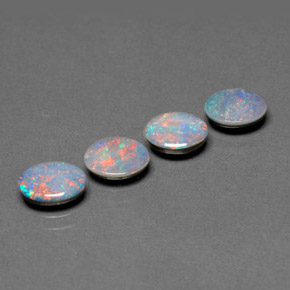 Pedras preciosas de dupleto de opala multicolorido natural de  ct, corte oval, opaco