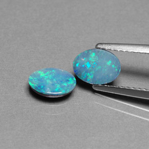 Pedras preciosas de dupleto de opala multicolorido natural de  ct, corte oval, opaco