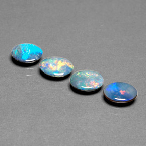 Pedras preciosas de dupleto de opala multicolorido natural de  ct, corte oval, opaco