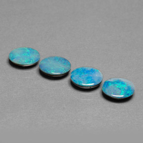 Pedras preciosas de dupleto de opala multicolorido natural de  ct, corte oval, opaco