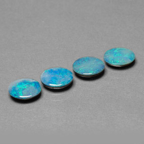Pedras preciosas de dupleto de opala multicolorido natural de  ct, corte oval, opaco