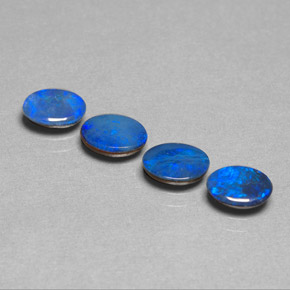 Pedras preciosas de dupleto de opala azul natural de  ct, corte oval, opaco