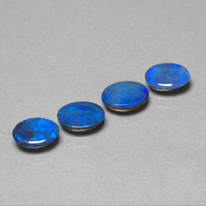 Pedras preciosas de dupleto de opala azul natural de  ct, corte oval, opaco