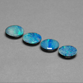 Pedras preciosas de dupleto de opala multicolorido natural de  ct, corte oval, opaco