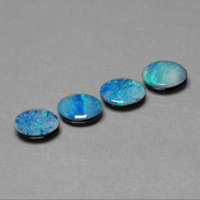 Pedras preciosas de dupleto de opala multicolorido natural de  ct, corte oval, opaco