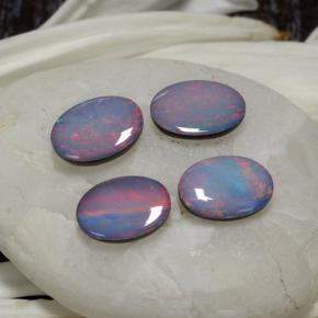 Pedras preciosas de dupleto de opala multicolorido natural de 2,37 ct, corte oval, opaco