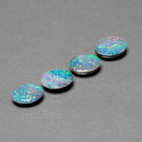 Pedras preciosas de dupleto de opala multicolorido natural de  ct, corte oval, opaco