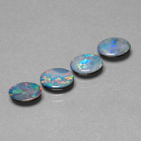 Pedras preciosas de dupleto de opala multicolorido natural de  ct, corte oval, opaco