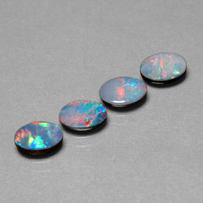 Pedras preciosas de dupleto de opala multicolorido natural de  ct, corte oval, opaco