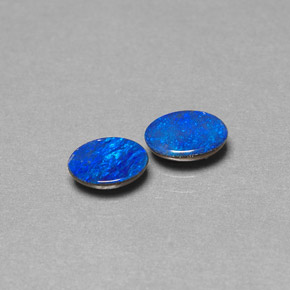 Pedras preciosas de dupleto de opala multicolorido natural de  ct, corte oval, opaco