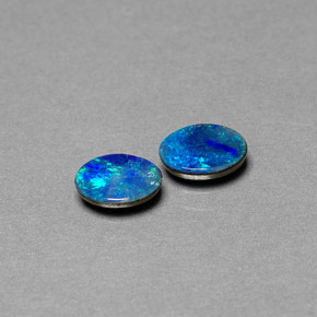 Pedras preciosas de dupleto de opala multicolorido natural de  ct, corte oval, opaco