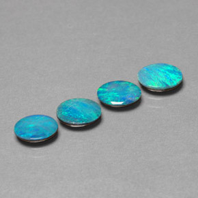 Pedras preciosas de dupleto de opala multicolorido natural de  ct, corte oval, opaco