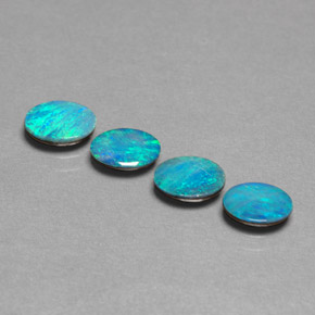 Pedras preciosas de dupleto de opala multicolorido natural de  ct, corte oval, opaco