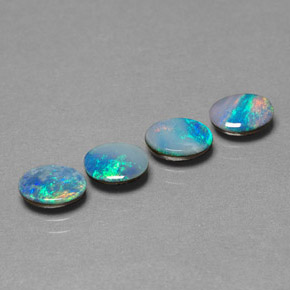 Pedras preciosas de dupleto de opala multicolorido natural de  ct, corte oval, opaco