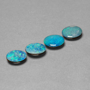 Pedras preciosas de dupleto de opala multicolorido natural de  ct, corte oval, opaco