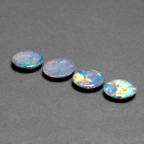 Pedras preciosas de dupleto de opala multicolorido natural de  ct, corte oval, opaco