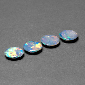 Pedras preciosas de dupleto de opala multicolorido natural de  ct, corte oval, opaco