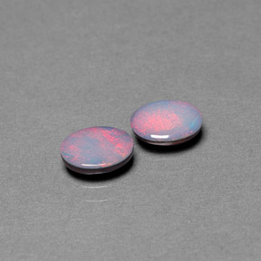 Pedras preciosas de dupleto de opala multicolorido natural de  ct, corte oval, opaco