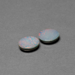 Pedras preciosas de dupleto de opala multicolorido natural de  ct, corte oval, opaco