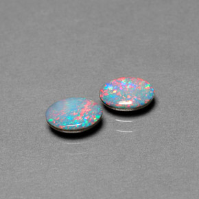 Pedras preciosas de dupleto de opala multicolorido natural de  ct, corte oval, opaco