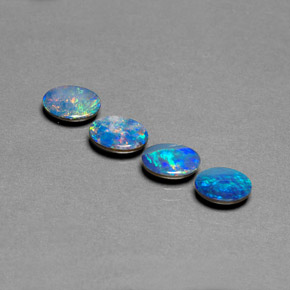 Pedras preciosas de dupleto de opala multicolorido natural de  ct, corte oval, opaco