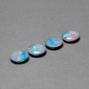 Pedras preciosas de dupleto de opala multicolorido natural de  ct, corte oval, opaco