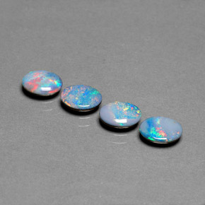 Pedras preciosas de dupleto de opala multicolorido natural de  ct, corte oval, opaco