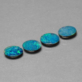 Pedras preciosas de dupleto de opala multicolorido natural de  ct, corte oval, opaco
