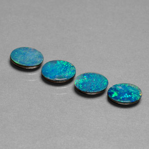 Pedras preciosas de dupleto de opala multicolorido natural de  ct, corte oval, opaco