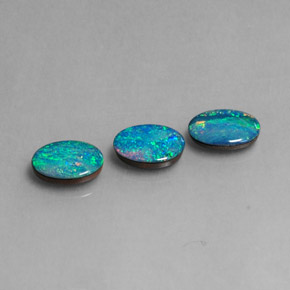 Pedras preciosas de dupleto de opala multicolorido natural de  ct, corte oval, opaco