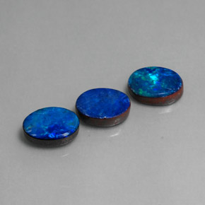 Pedras preciosas de dupleto de opala multicolorido natural de  ct, corte oval, opaco