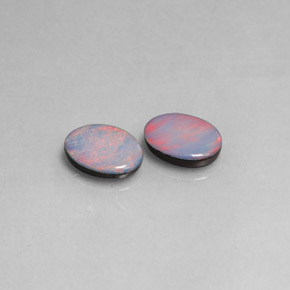 Pedras preciosas de dupleto de opala multicolorido natural de  ct, corte oval, opaco