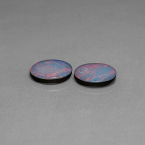 Pedras preciosas de dupleto de opala multicolorido natural de  ct, corte oval, opaco