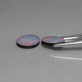 Pedras preciosas de dupleto de opala multicolorido natural de  ct, corte oval, opaco