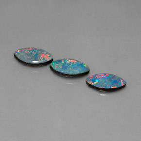 Pedras preciosas de dupleto de opala multicolorido natural de  ct, marquise, opaco
