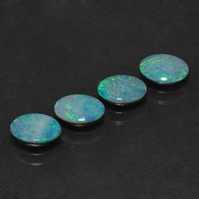 Pedras preciosas de dupleto de opala multicolorido natural de  ct, corte oval, opaco